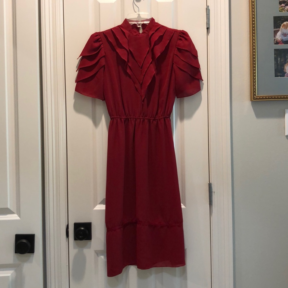 Vintage Red Dress Sz: S, no tags, sheer material